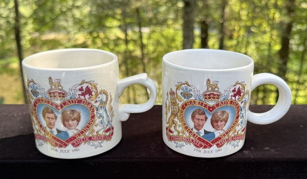 Prince Charles & Lady Diana Spencer Wedding Commemoration mugs set of 2